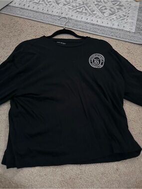 Victoria's Secret Black Long-Sleeve Logo Tee